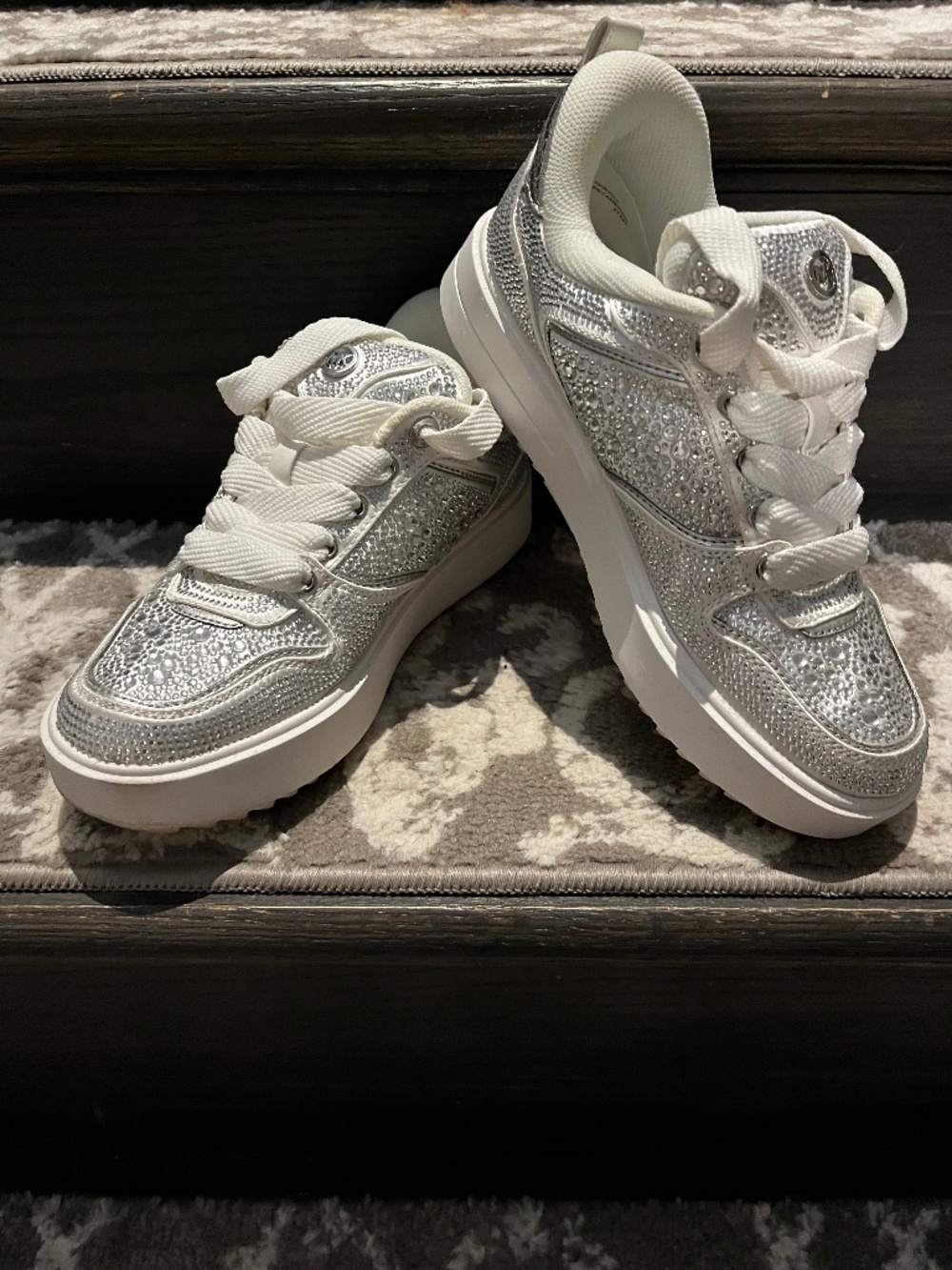 Michael Kors Silver glitter sneakers